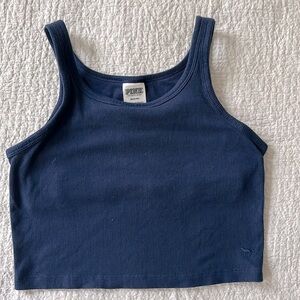 PINK RIB CROP TANK TOP